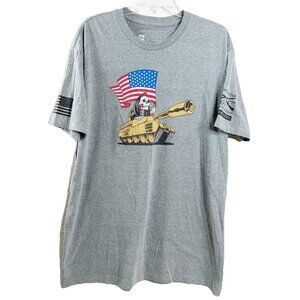Grunt Style Men XL Gray T-Shirt "Size Matters" Patriotic Skull Club Member EUC
